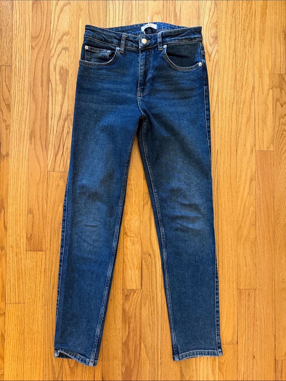 Anine Bing sz 27 Skinny Dark Blue Slim Straight Jeans great condition zip fly